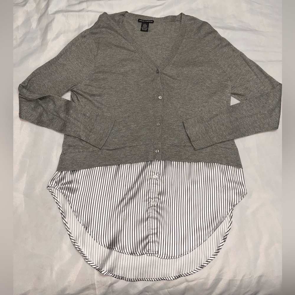 NWOT women’s Chelsea & Theodore cashmere button up cardigan blouse. Large